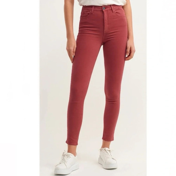 Free People High Rise Red Skinny Jeans - Picture 2 of 9